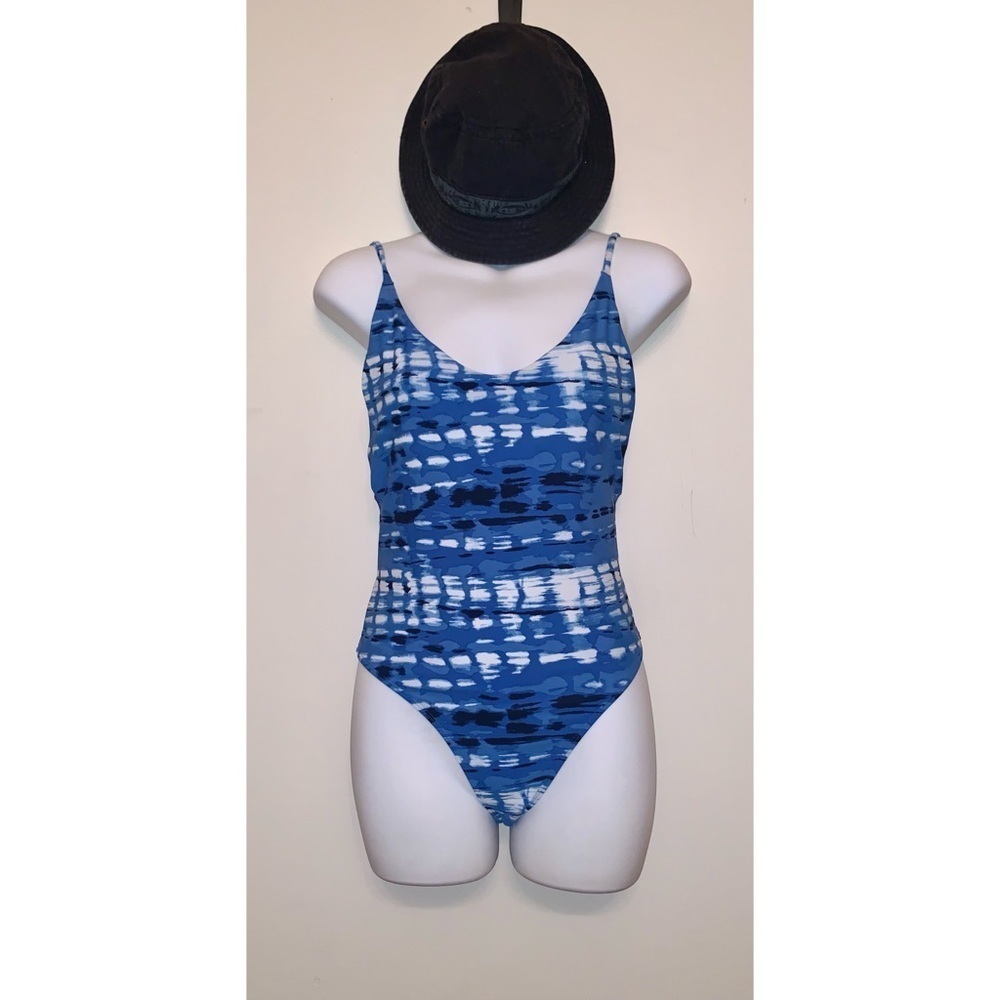 Aerie by American Eagle Blue Scoop Low Back Cheeky Side Cut Out One Piece